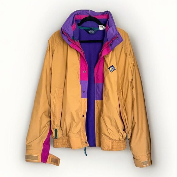 Vintage 90s WOOLRICH Winter Coat Ski Jacket Tan Barbie Pink Purple Sigmet Gear